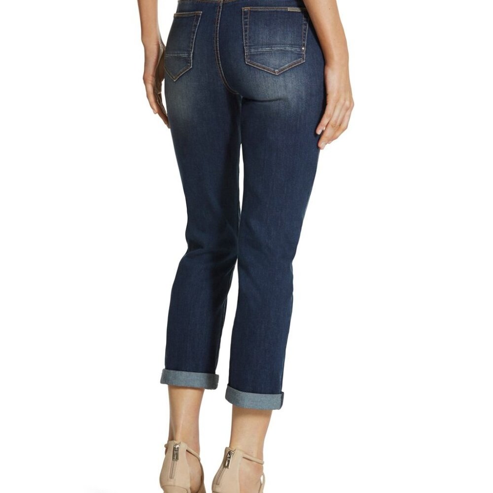Chico’s So Slimming Deep Cypress Lake Girlfriend Crop Jeans | Size 2.5 (14) - Picture 2 of 4